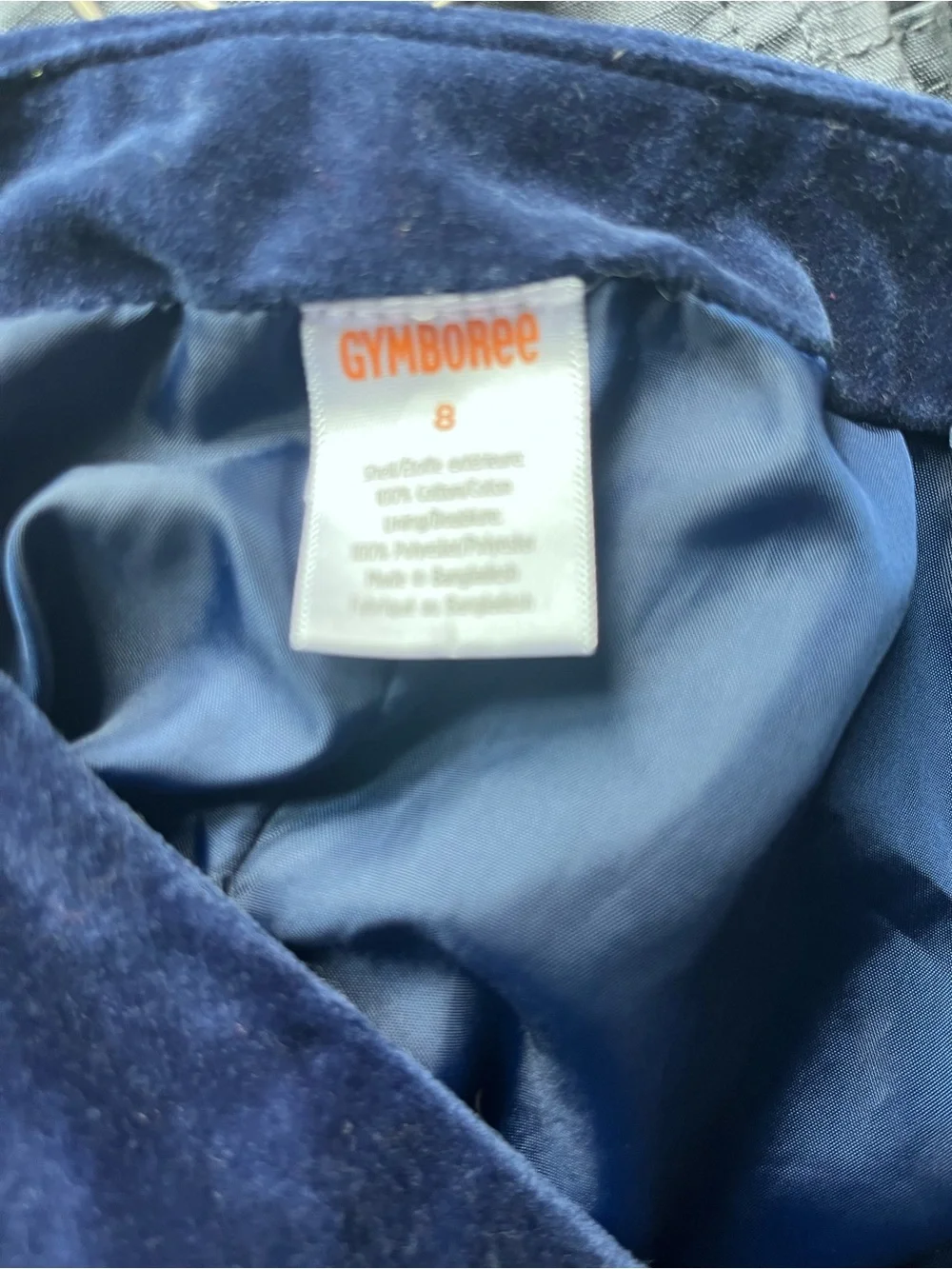Gymboree kids 2 piece set Suit Dark Blue Velour Vest and Pants Set 7-8